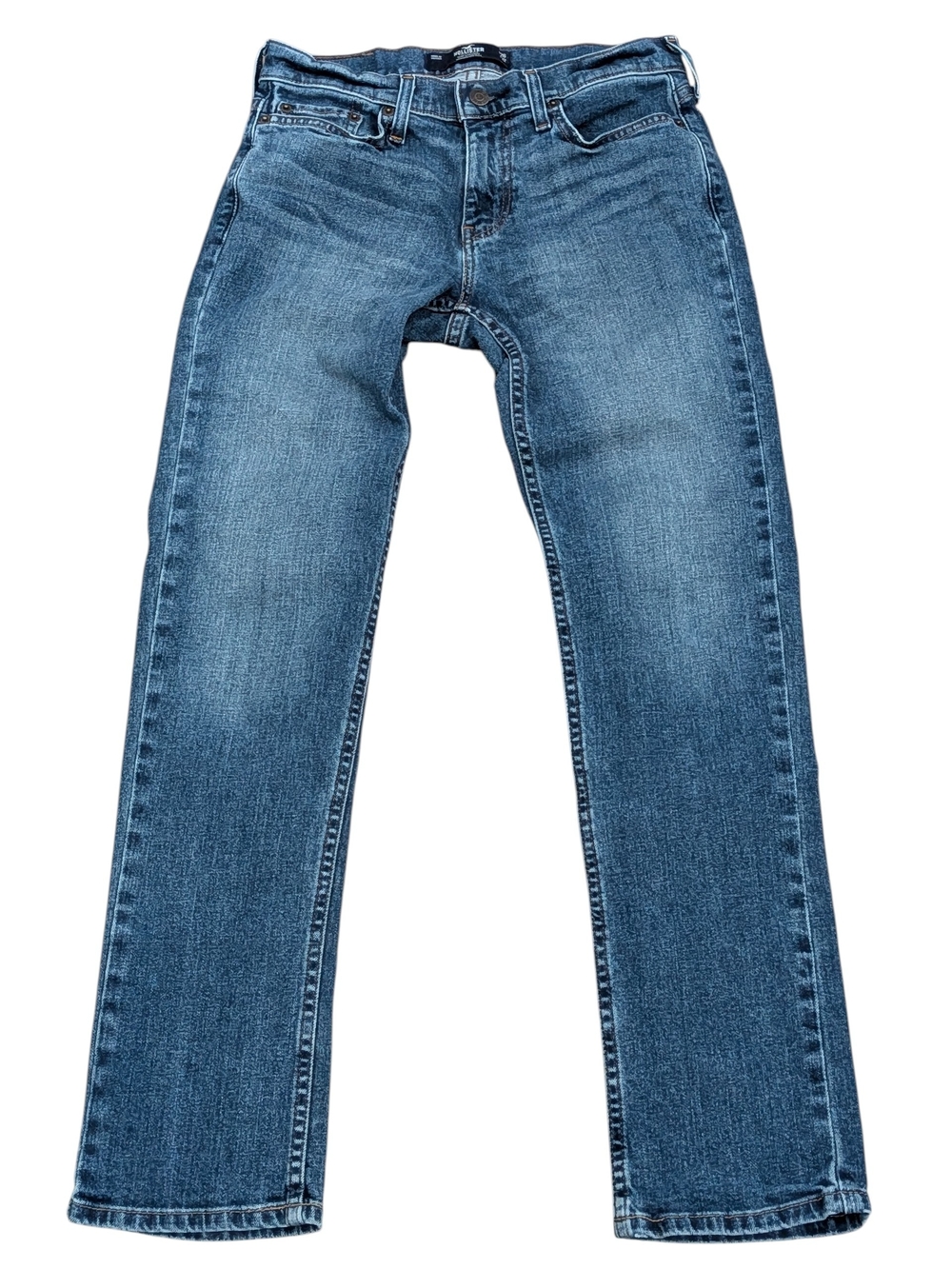 Hollister Men's Epic Flex Slim Straight Med Wash Blue Jeans